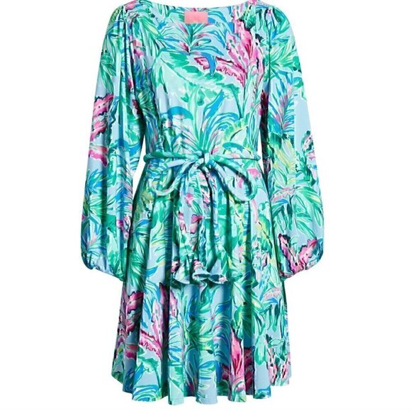 NEW NWT LILLY PULITZER Ellora Print Long Sleeve Dress Long Sleeve Fit Flare Mini - Picture 4 of 16